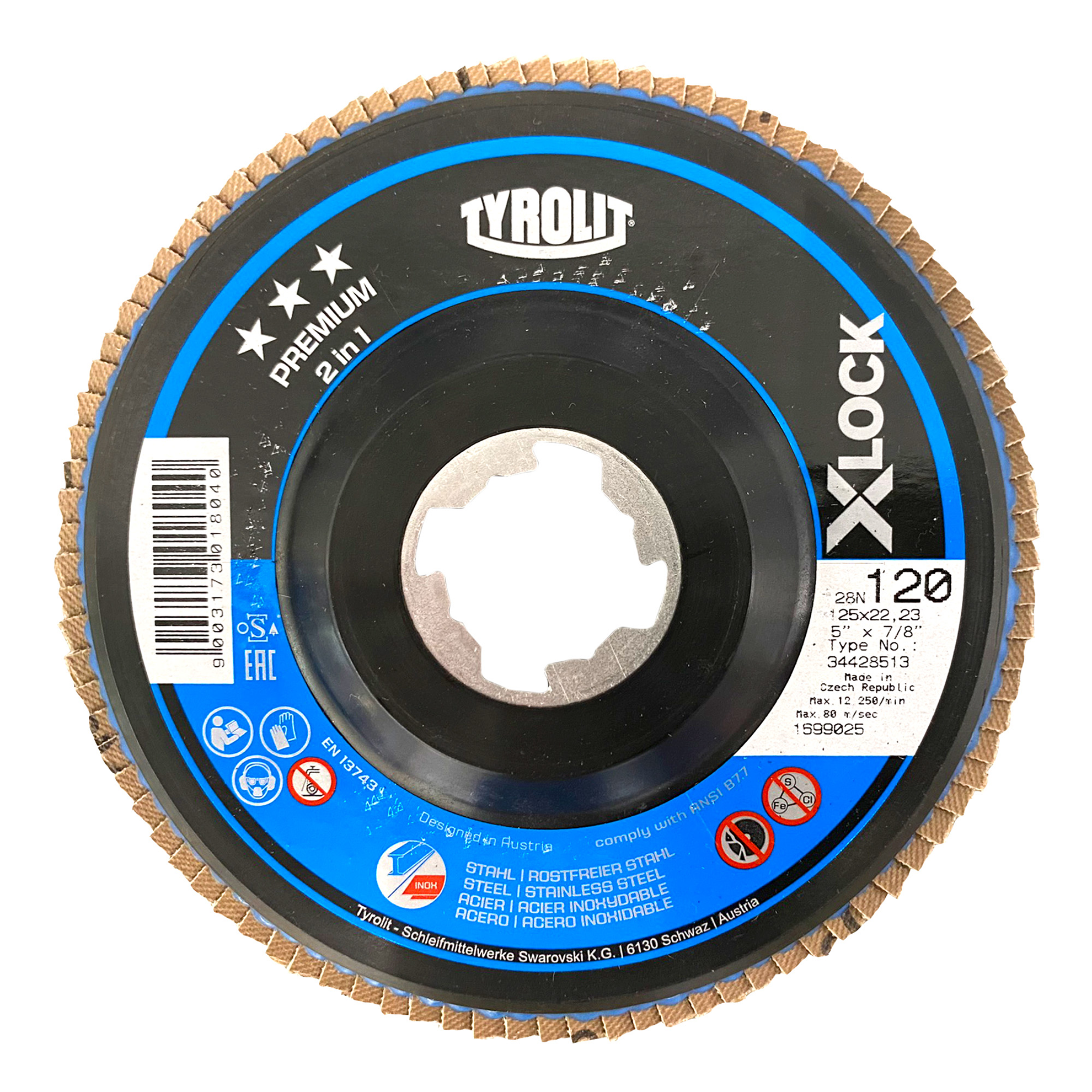 Fächerscheibe X-LOCK Premium Ø 115 x 22,23 mm gerade K 80