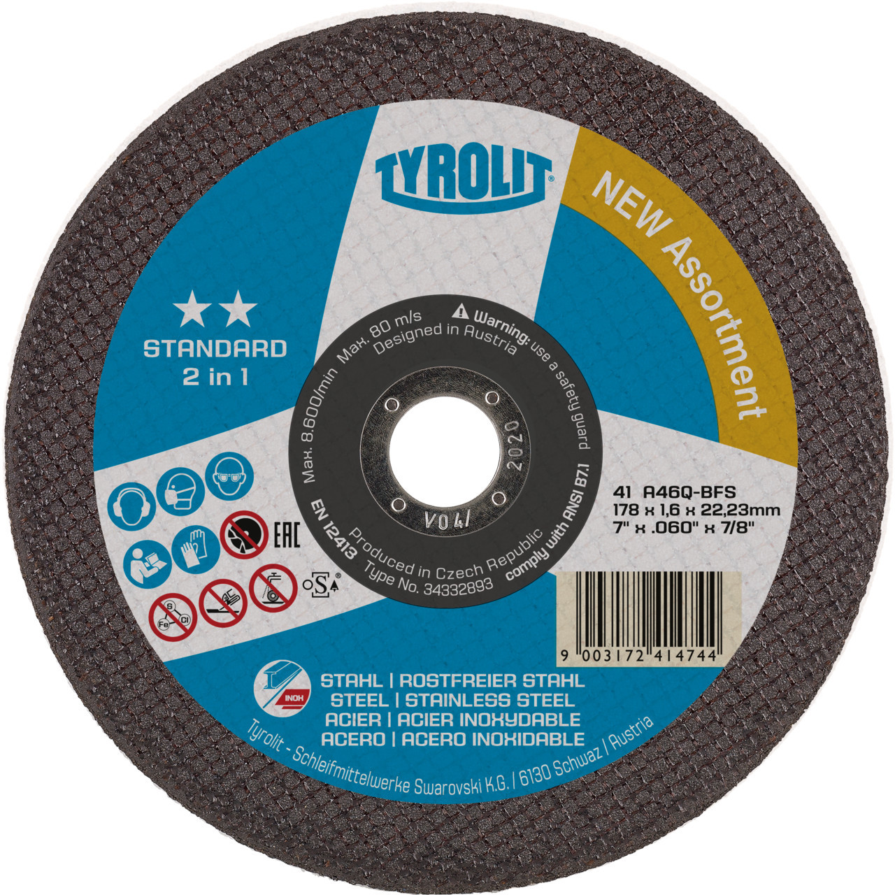 Trennscheibe Standard 2in1 Ø 125 x 1,6 x 22,23 mm Stahl/Edelstahl