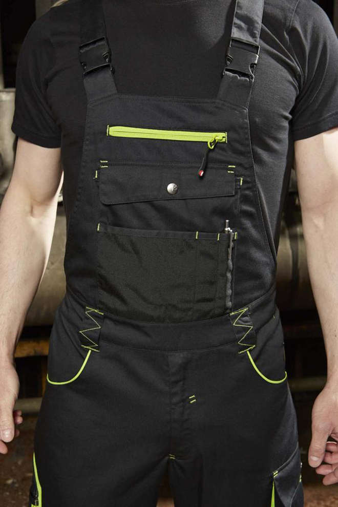 FORTIS Herren-Latzhose 24, dunkelgrau/schwarz, Gr. 27