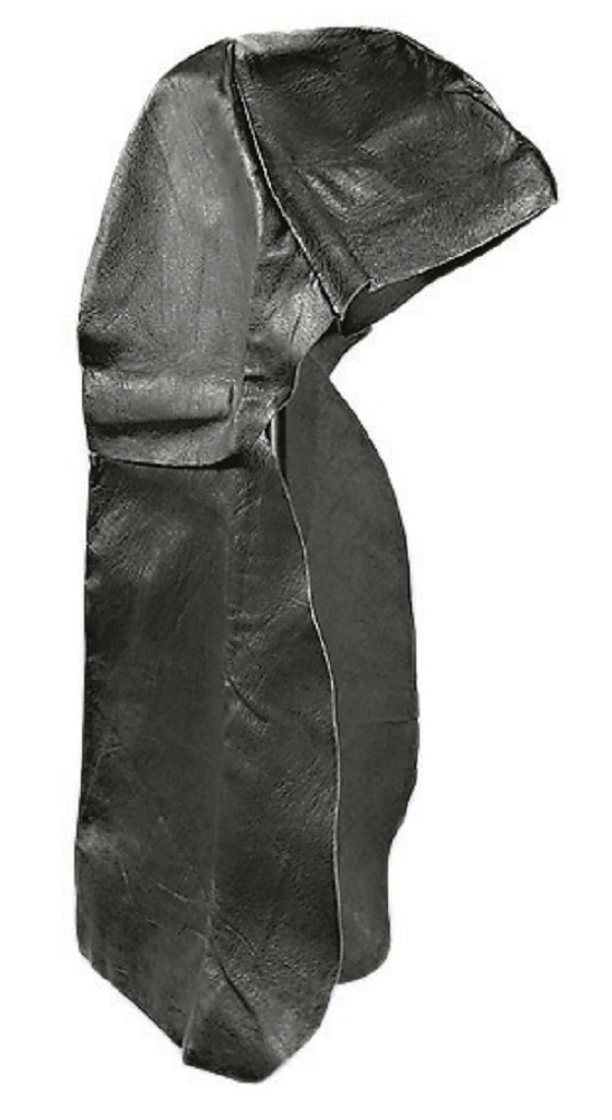 Schutzkappe mit Nackenschutz aus Leder schwarz  Optrel