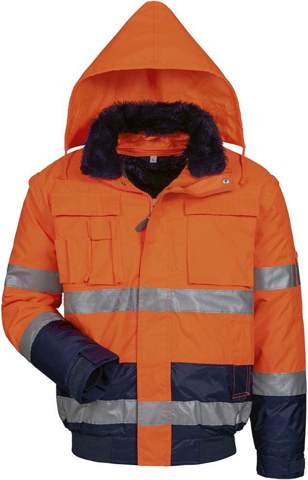 Warnjacke Volker, Gr. S, orange/ marine