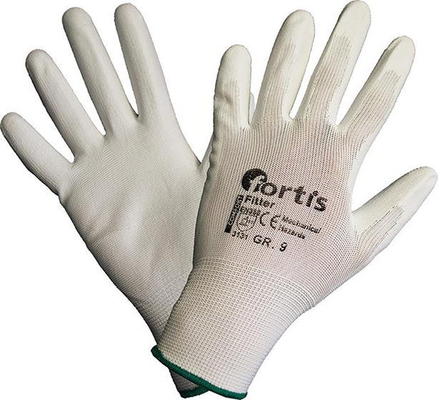 Handschuh Fitter, PU/Nylon,weiß, Gr. 10 FORTIS