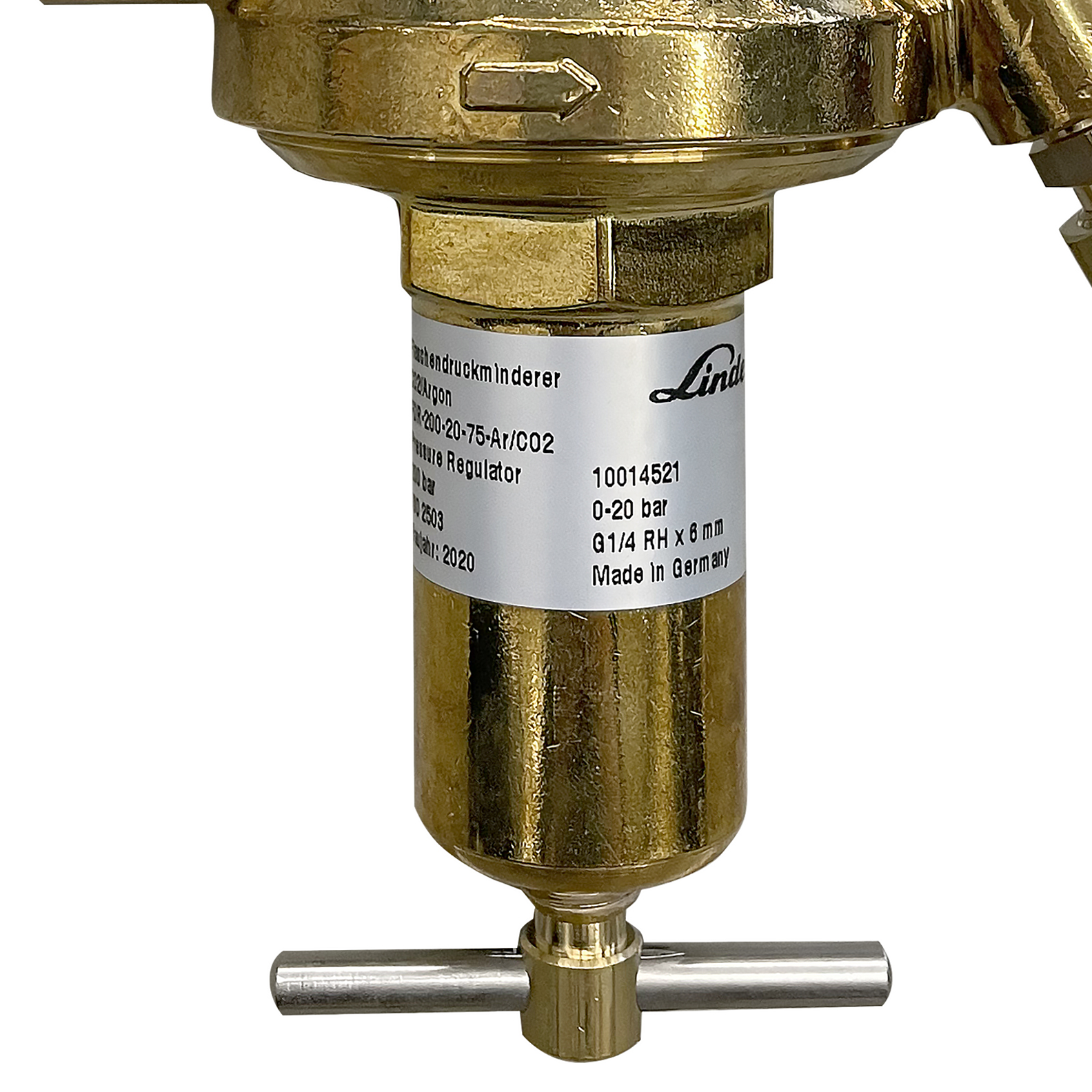 Flaschendruckminderer CO2/Argon 200 bar 0-20 bar einstufig