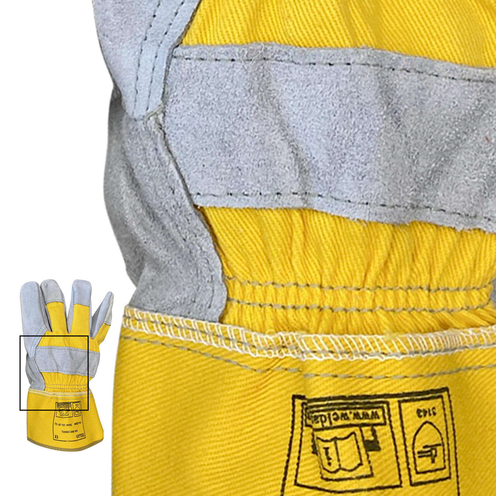 Arbeitshandschuhe mit Sicherheitsfarben S