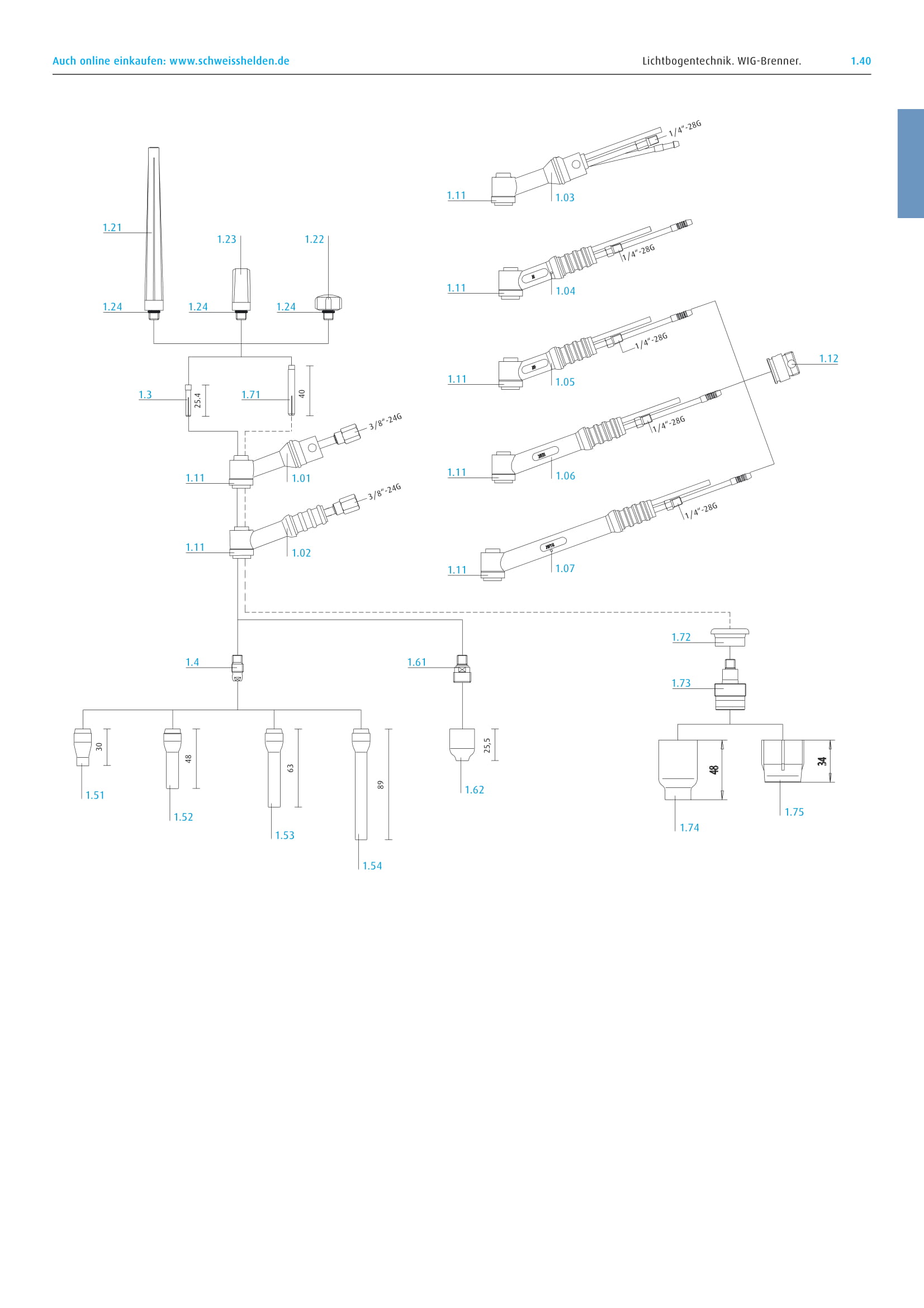 Schweißbrenner komplett ABITIG® 9 V 4 m EWM