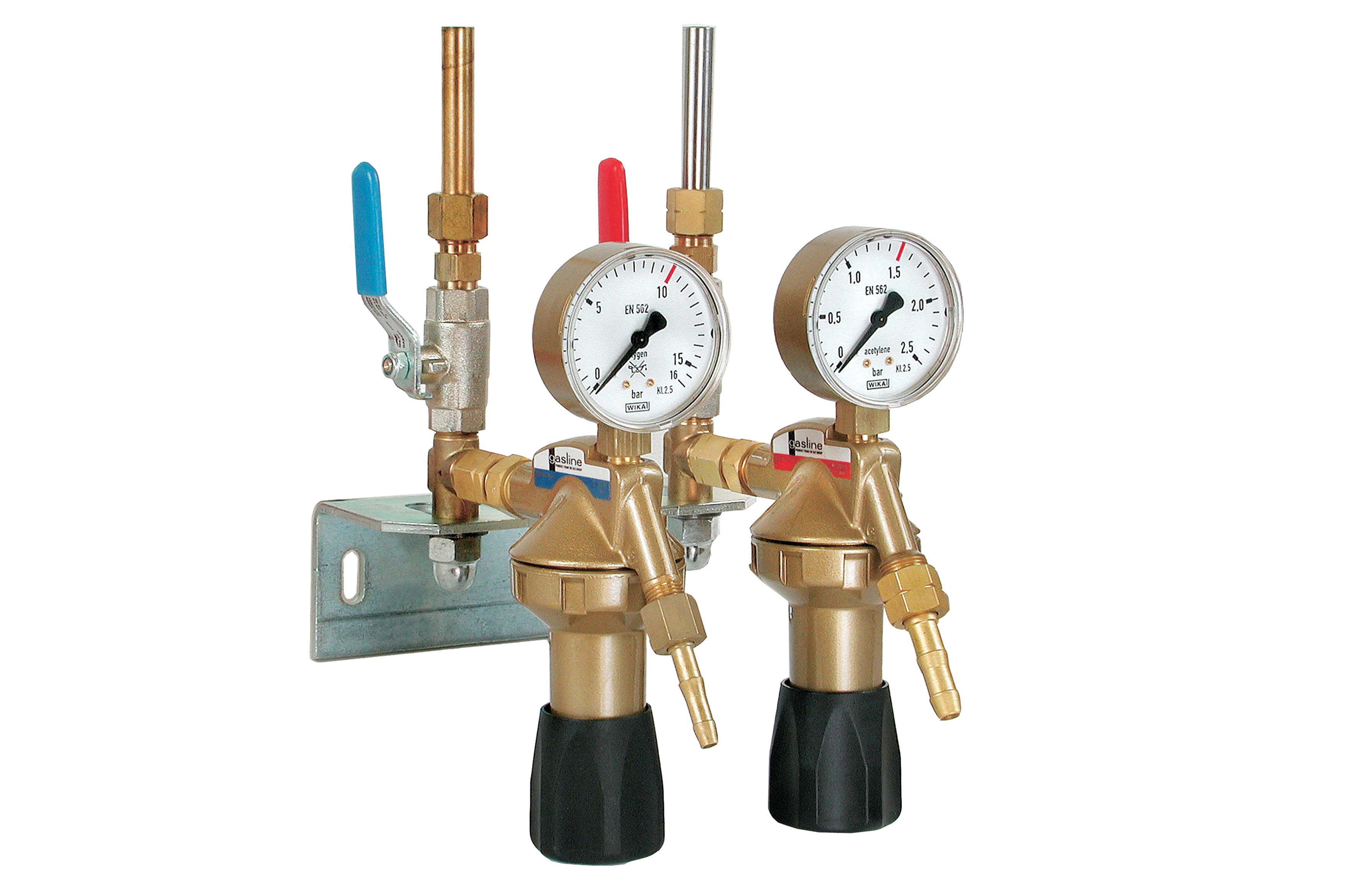 Entnahmestellenstation 2-fach DINSET Sauerstoff/ Acetylen Entnahmestellenstation 2-fach DINSET Sauerstoff/ Acetylen