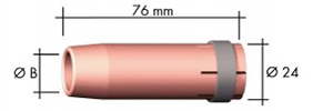 Gasdüse konisch NW Ø 16 mm - 76 mm lang