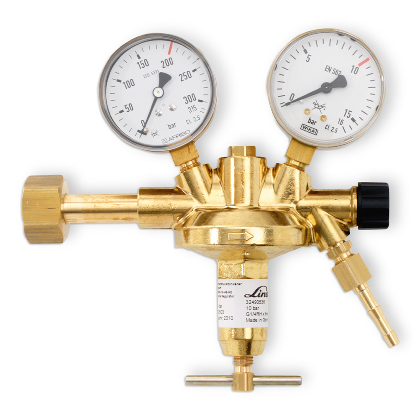 Flaschendruckminderer Wasserstoff 200 bar 10/16 bar einstufig Flaschendruckminderer Wasserstoff 200 bar 10/16 bar einstufig