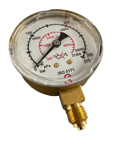 Manometer Neutral, Ar/CO2 Inhaltsdruck 0 - 200 / 315 bar