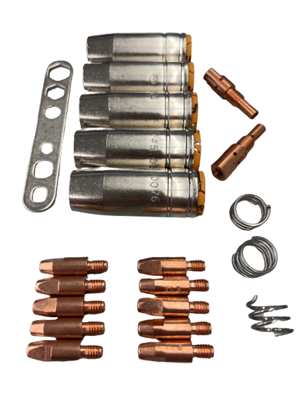 21 teiliges Verschleißteile Set passend für AK 25, EVO Pro 25 MIG MAG Schweißbrenner 1,2mm M6x28