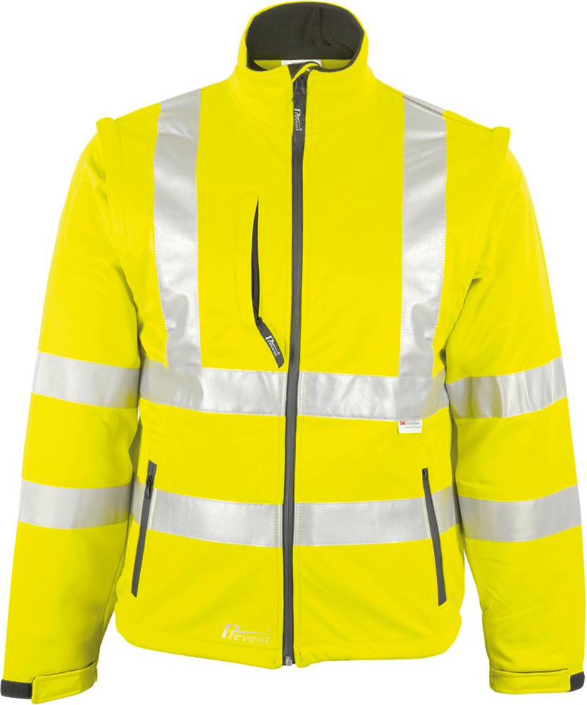 Warnjacke, Softshell, Gr. XL, neongelb
