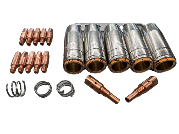 21 teiliges Verschleißteile Set passend für AK 25, EVO Pro 25 MIG MAG Schweißbrenner 1,2mm M6x28