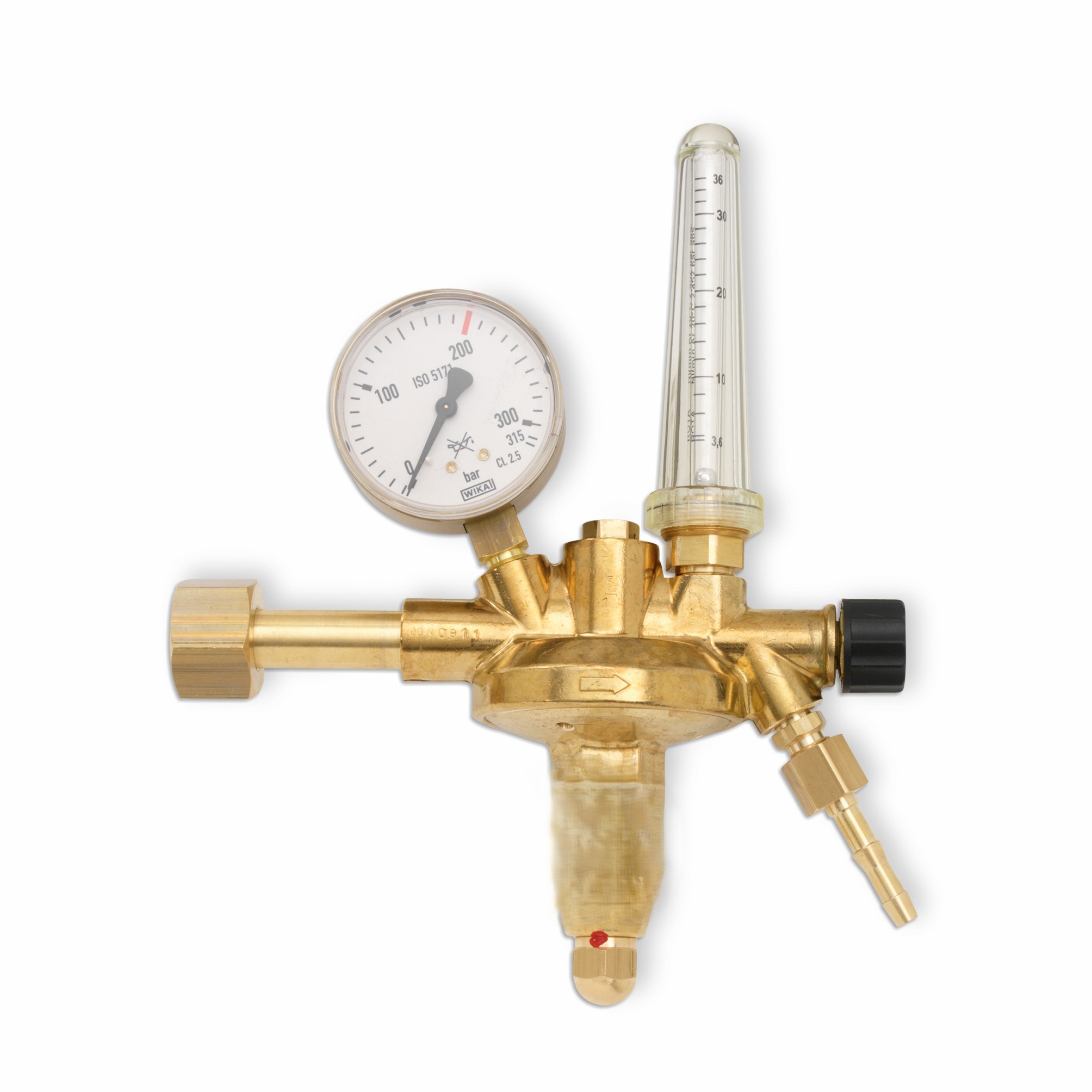 Flaschendruckminderer mit Flowmeter CO2 /Argon 200 bar einstufig