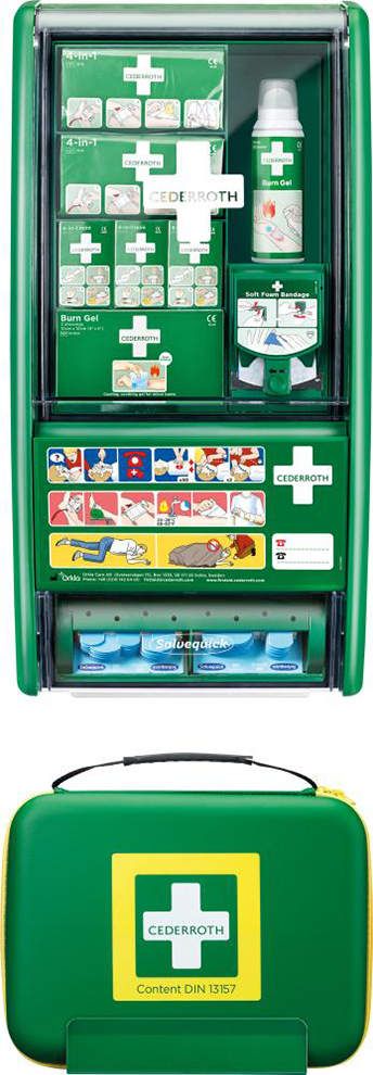 Erste-Hilfe-/Brandwunden -Station/ DIN13157 Erste-Hilfe-/Brandwunden -Station/ DIN13157