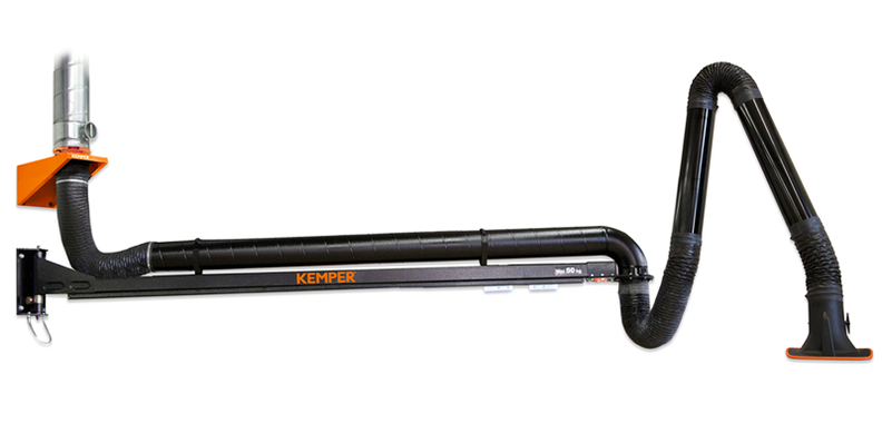 Kemper Absaugarm mit Haube - einteiliger Ausleger, Rohrausführung 5 m Arm