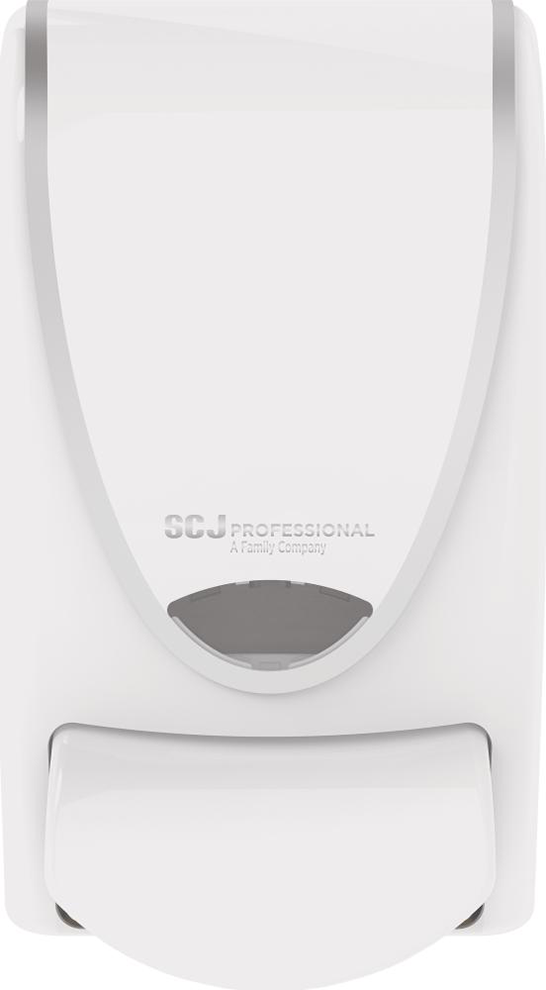 PROLINE Kunststoffwand Spender f. 1 l Kartuschen weiss mit Chromleister Internat. Systeme (PR)