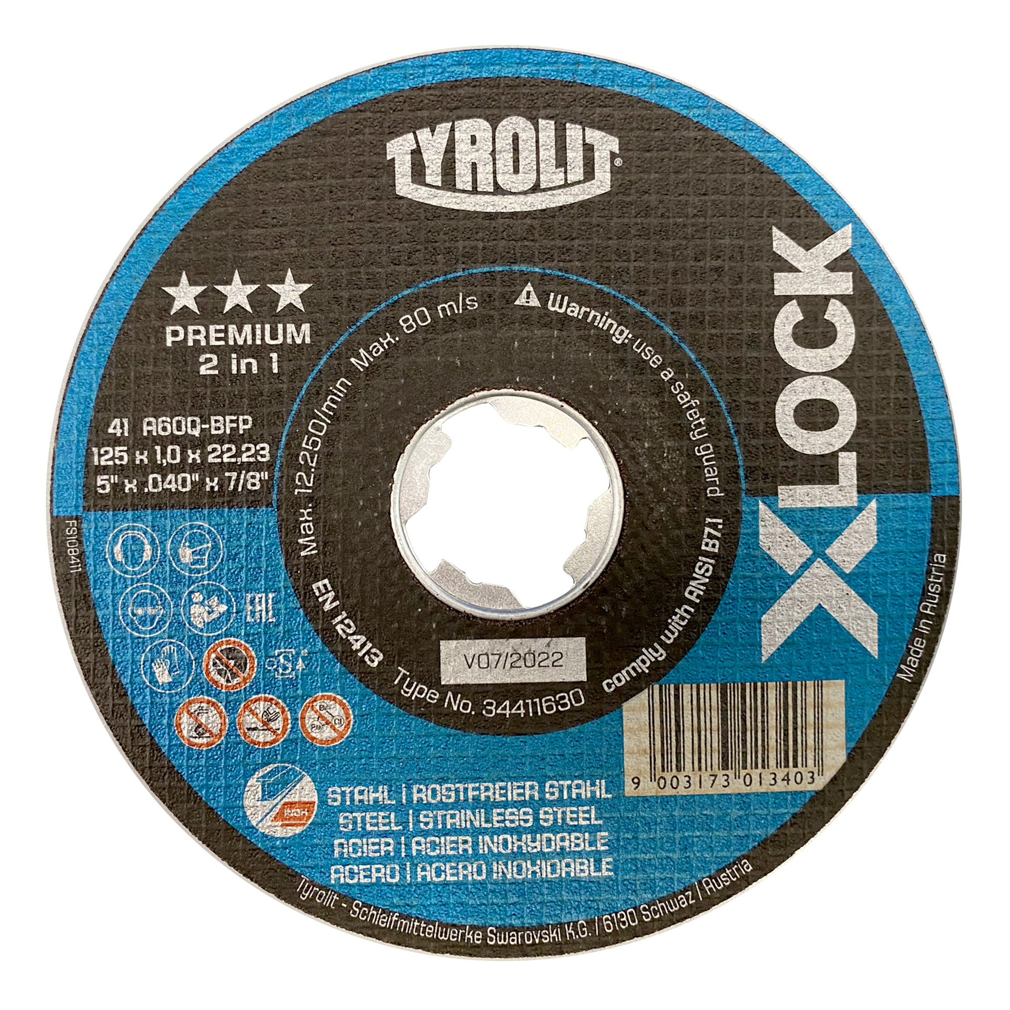 Trennscheibe X-LOCK Premium Stahl/Edelstahl Ø 115 x 1,0 x 22,23 mm - ABVERKAUF