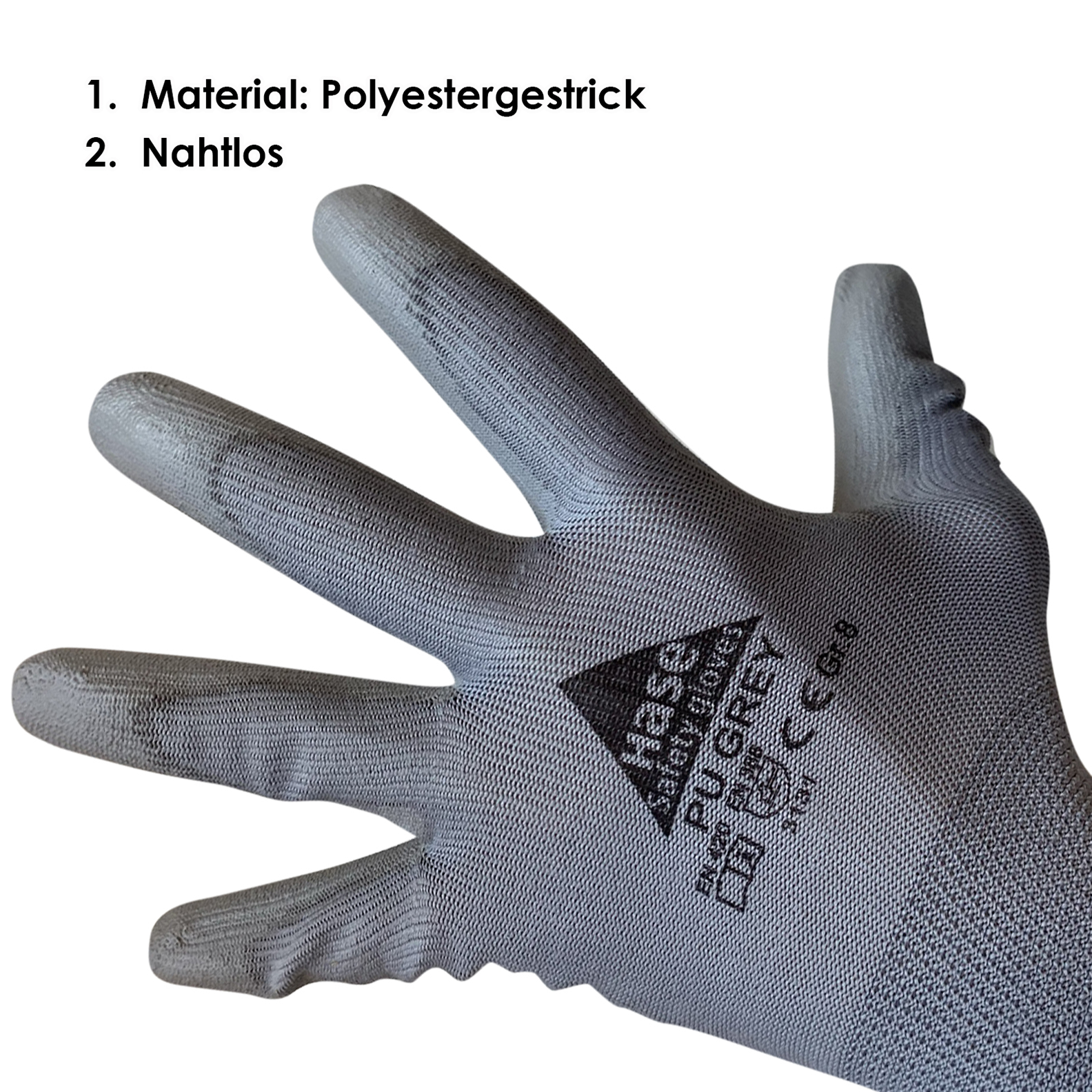 PU-Handschuhe grau 8