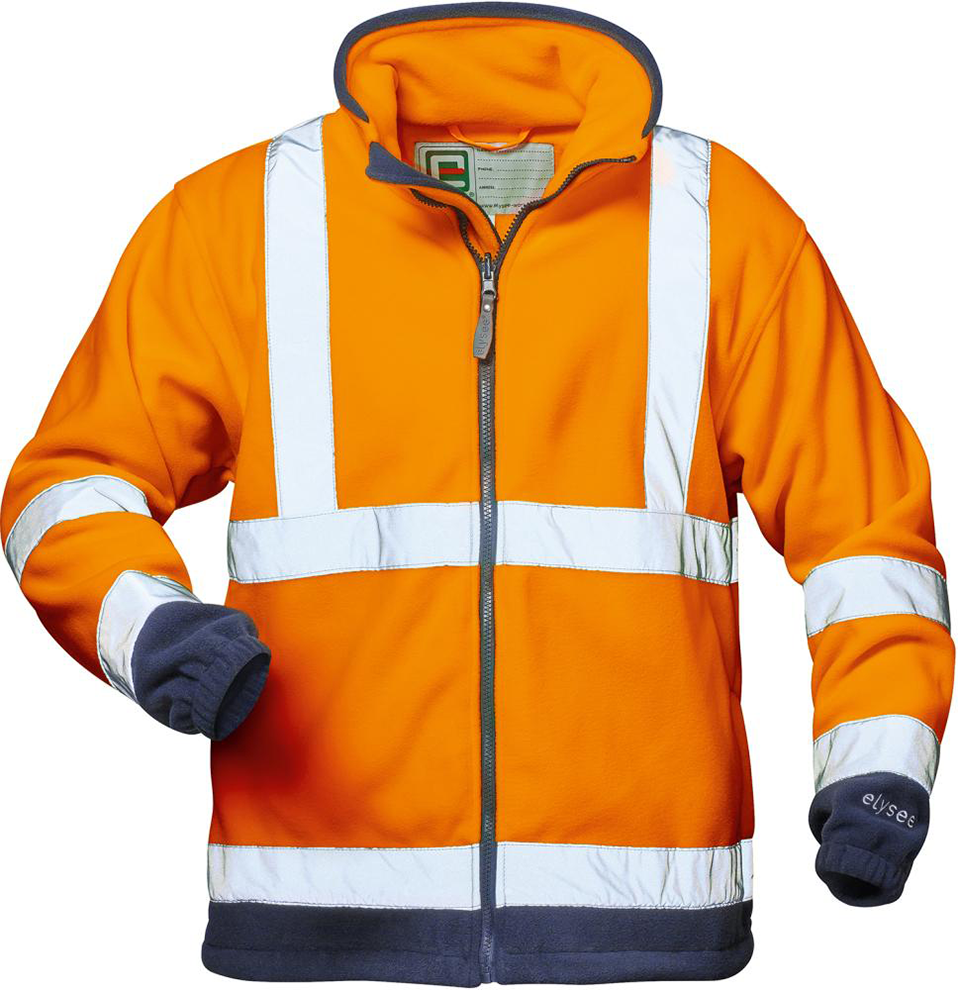 Warn-Fleecejacke Benedikt Gr. L, orange/ marine