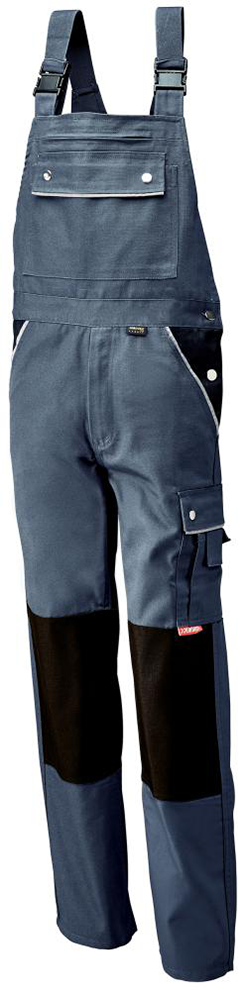 Latzhose, Canvas, 320 g/qm, Gr. 48, grau