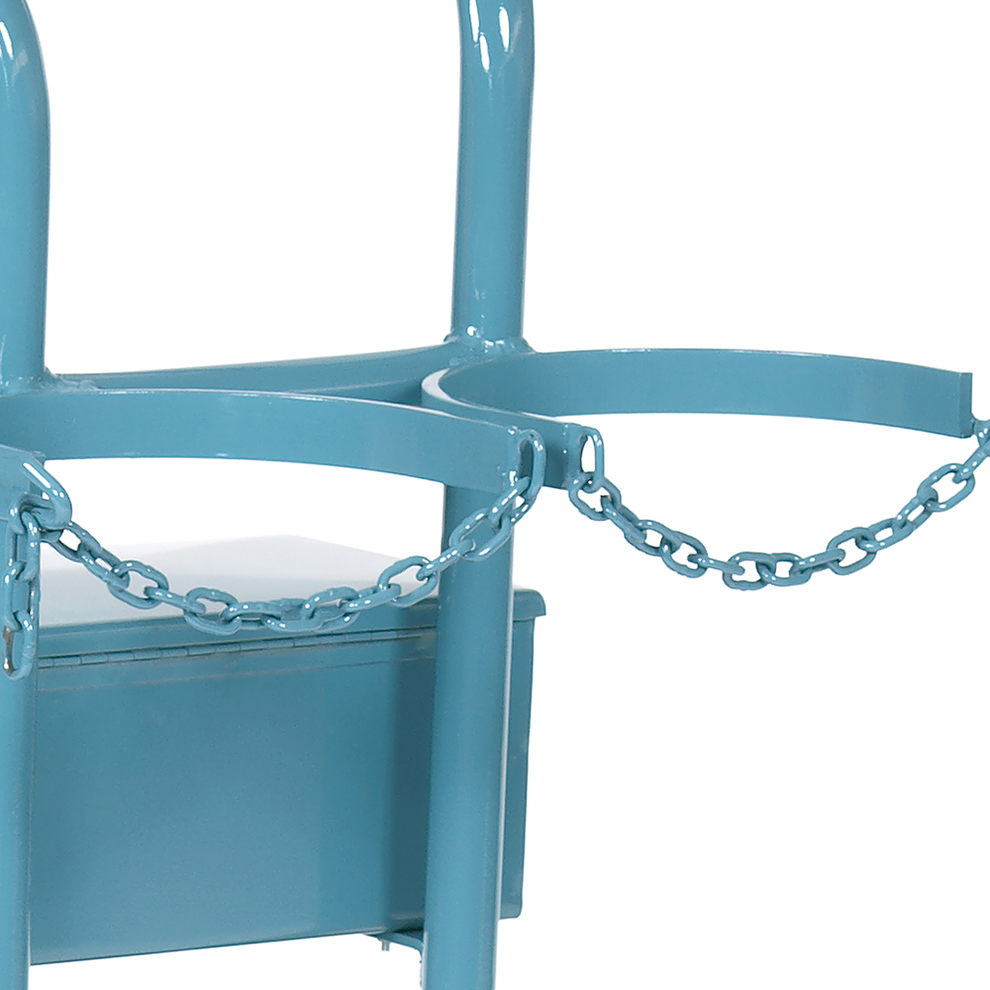 Stahlflaschenwagen für 2 Flasche, 1 x 50 Liter, 1 x 33 kg Propan Stahlflaschenwagen für 2 Flasche, 1 x 50 Liter, 1 x 33 kg Propan