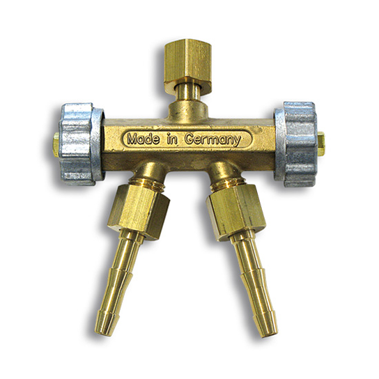 Doppelabzweigventil Brenngas 3/8" LH