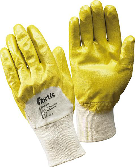 Handschuh Mechanic, Nitril,gelb, Gr. 9 FORTIS