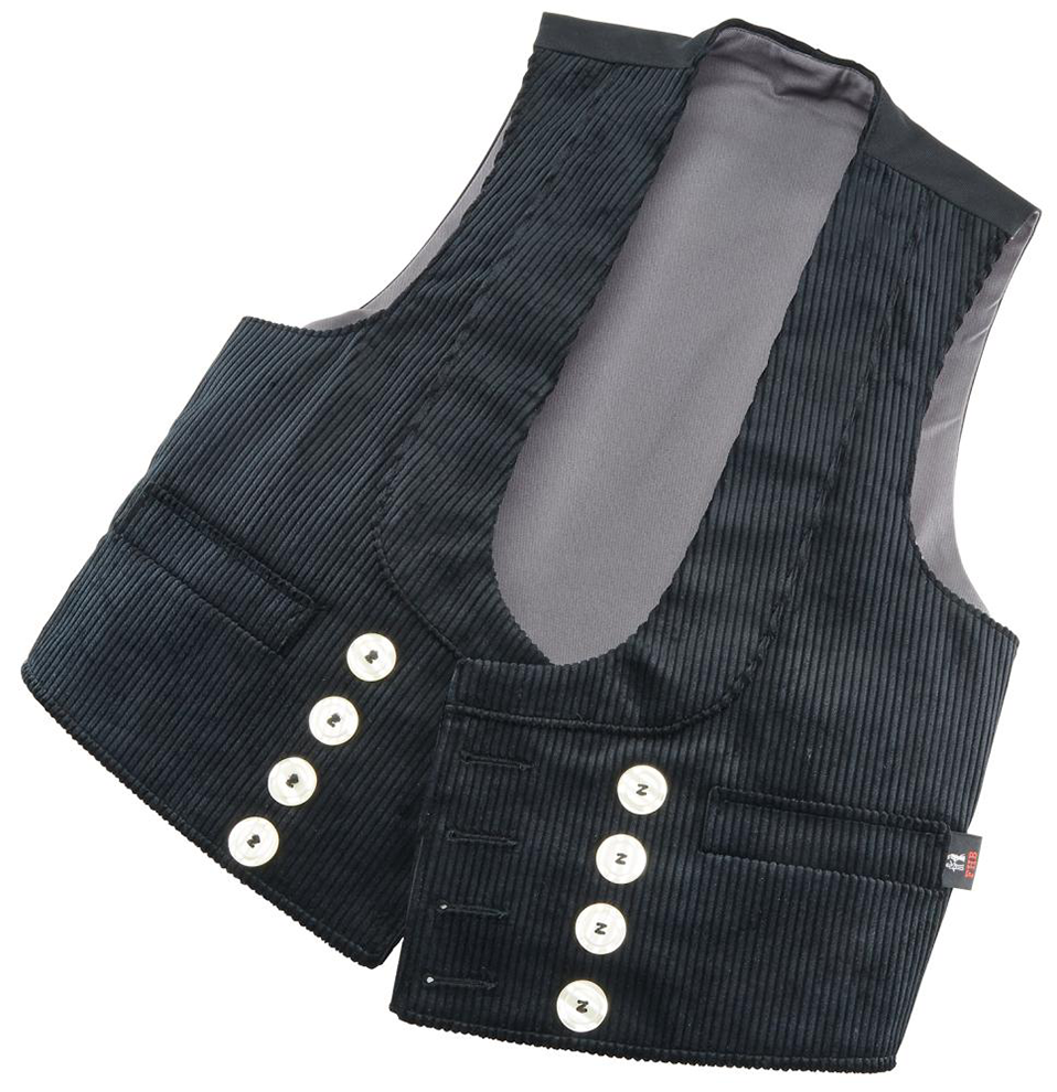 Zunftweste HEINER, Trenkercord, schwarz, Gr. 50