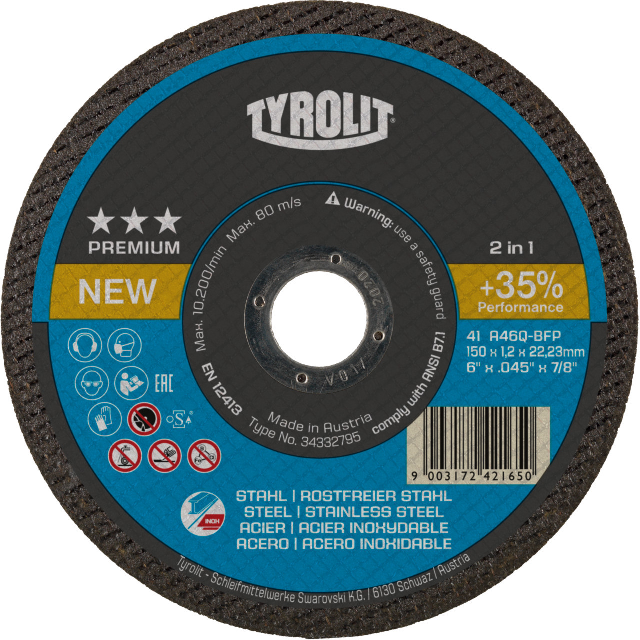 Trennscheibe Premium 2in1 Ø 178 x 1,6 x 22,23 mm