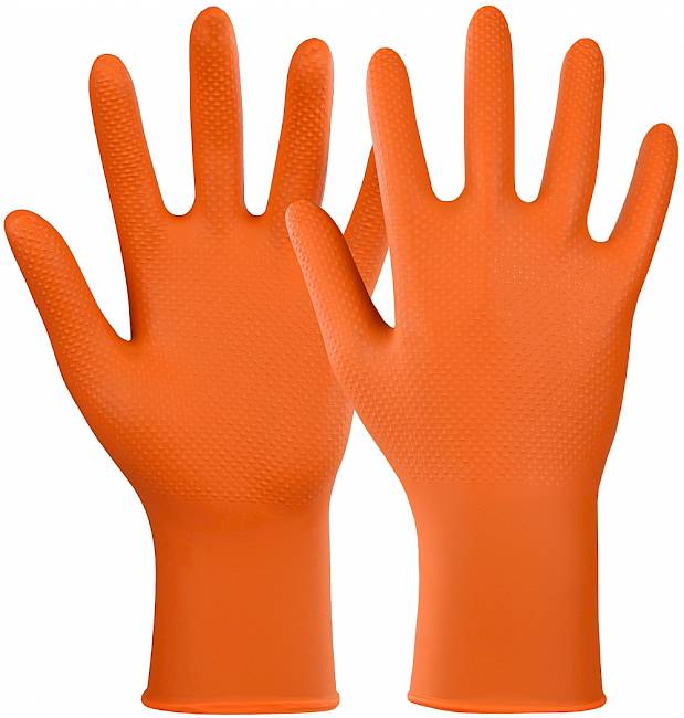 Nitril Xtra Grip Einweghandschuh orange 50 Stück XL