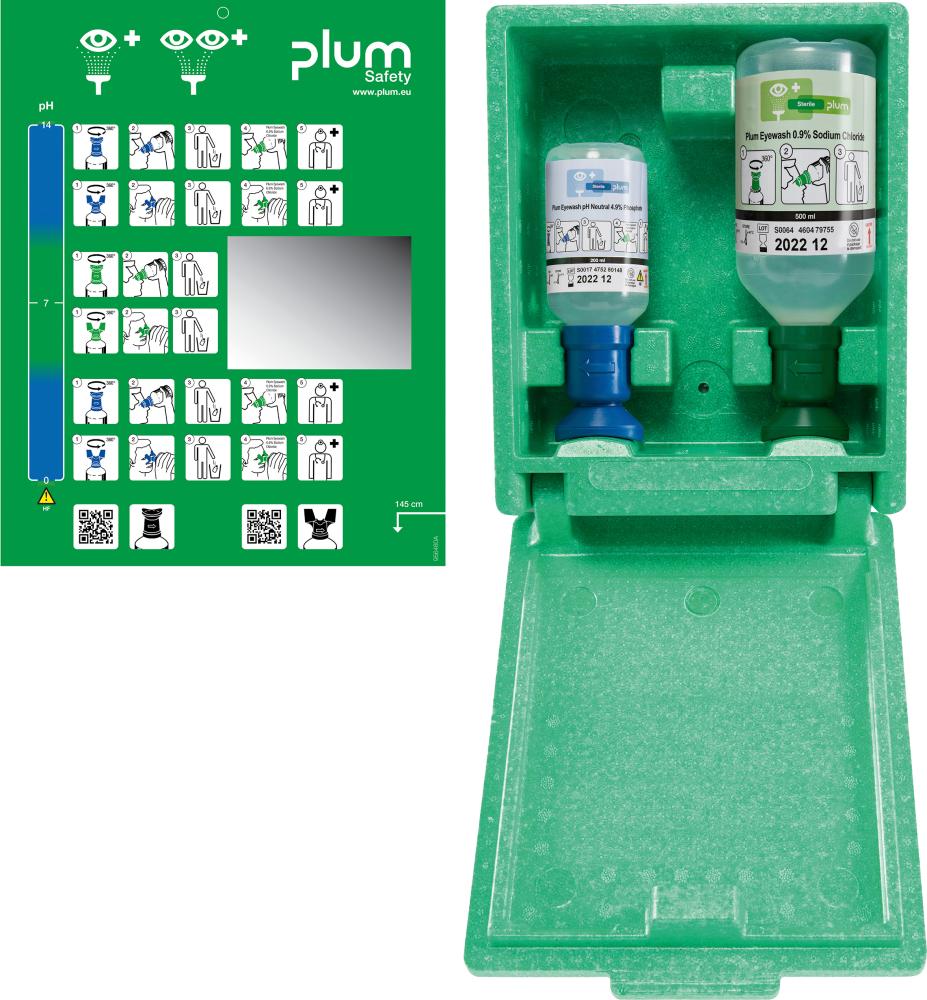 Augennotfallstation inkl. 2 Fl (500ml, 200ml), Wandbox