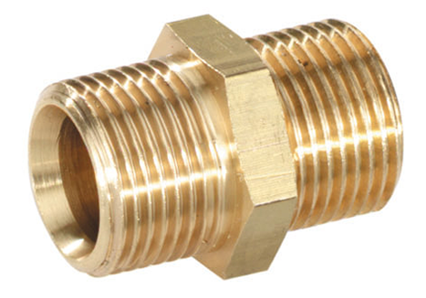 Doppelnippel mit beidseitigen Innenkonus 45° 3/8“ links x 3/8“ links