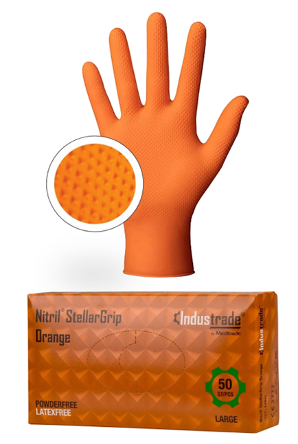 Nitril®StellarGrip Einweghandschuh orange 50 Stück L