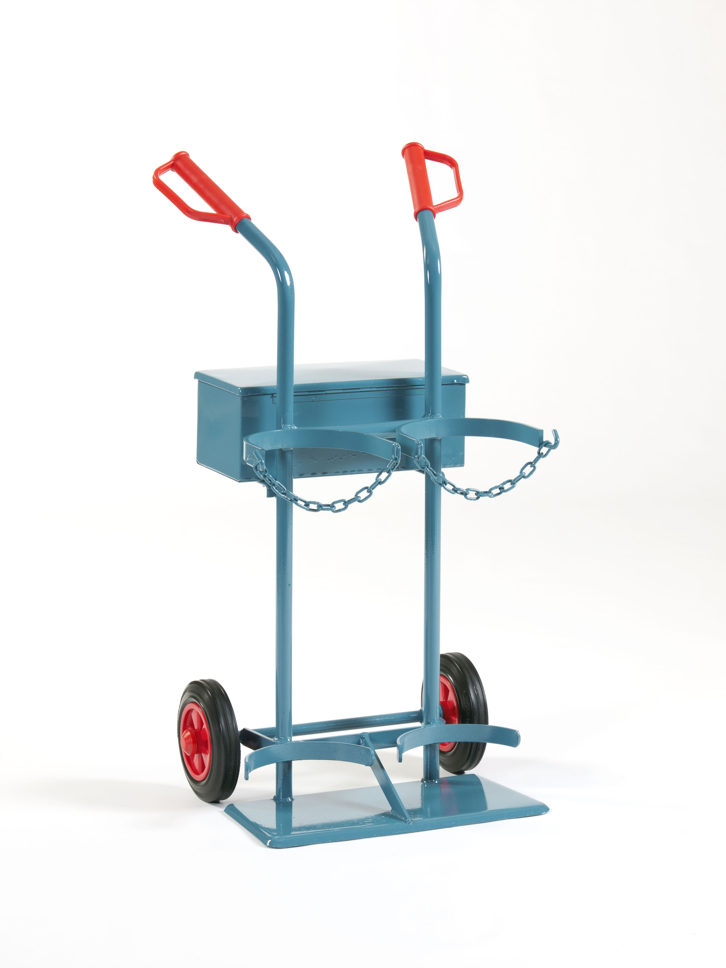 Stahlflaschenwagen für 2 Flaschen, 2 Holm,  1 x 10 l / 5 kg Propan mit Werkzeugkasten