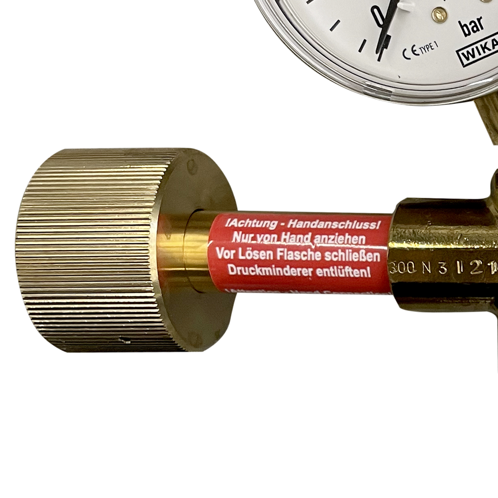 Flaschendruckminderer Stickstoff 300 bar 0-10 bar einstufig