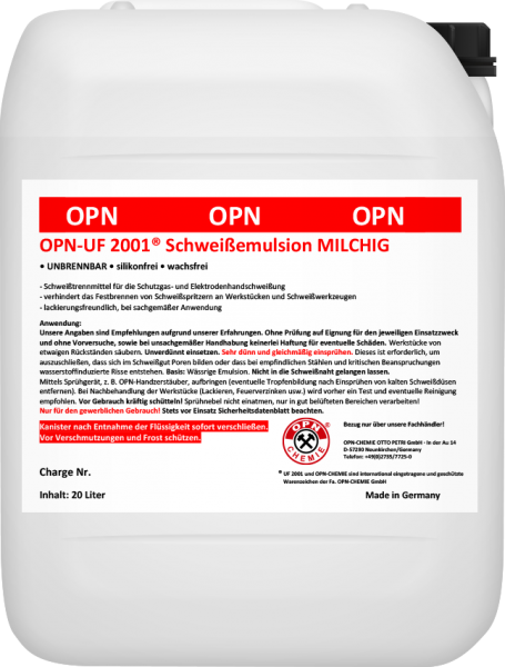 OPN Schweißtrennmittel UF2001 10 l milchig